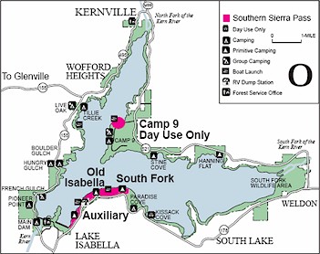 Federal Lands Camping Map Lake Isabella