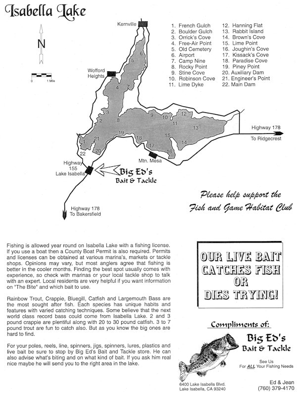 Map of Lake Isabella Campgrounds